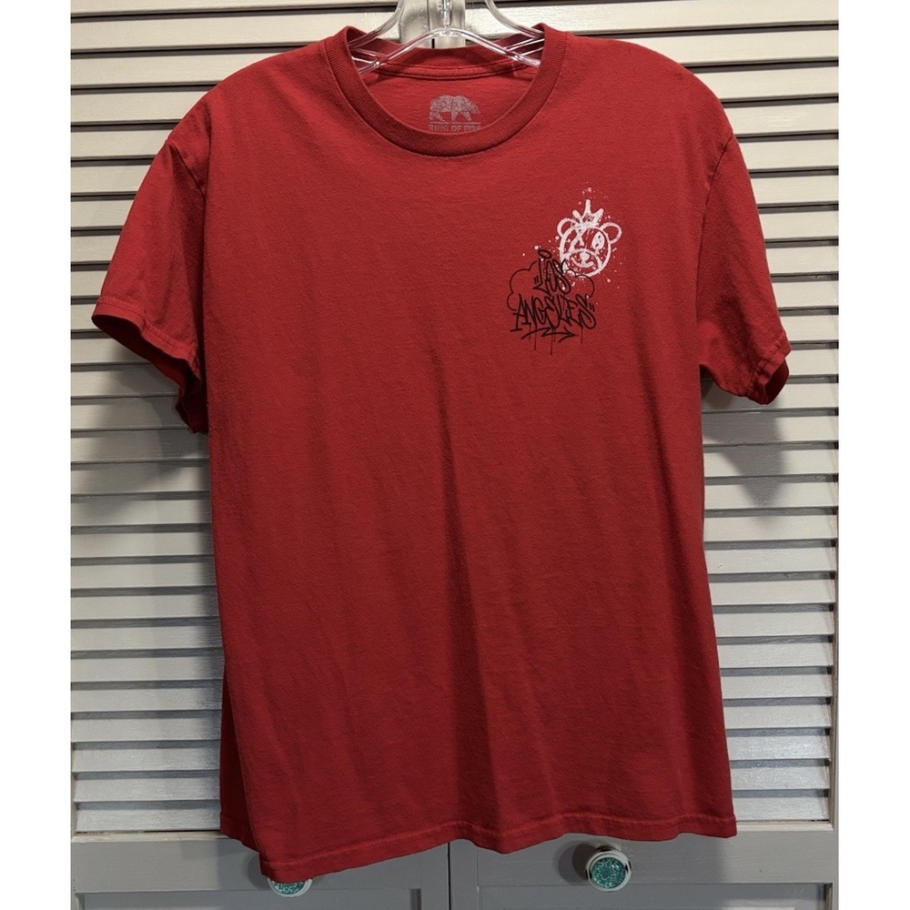 Ring Of Fire Graphic‎ Logo Tshirt Crew Neck Short Sleeve Size M Rebel LA Red/Blk